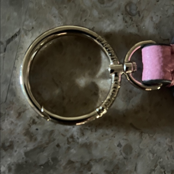 Henri Bendel Pink and Black Striped Key Holder - Picture 3 of 5